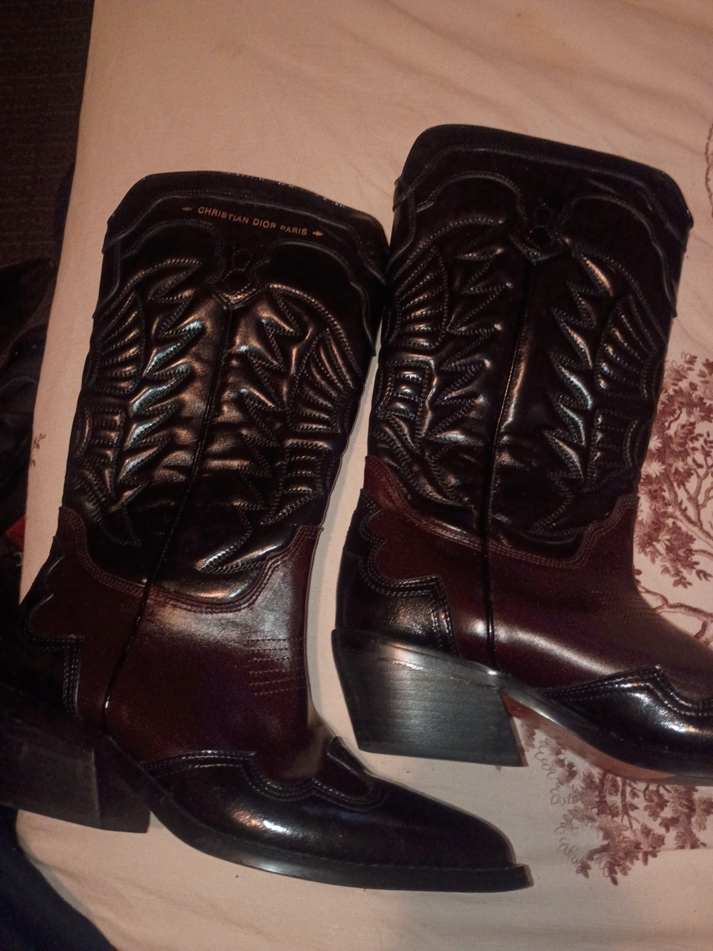 Dior women's size 39 Two-Tone Black and Dark Brown  Boots